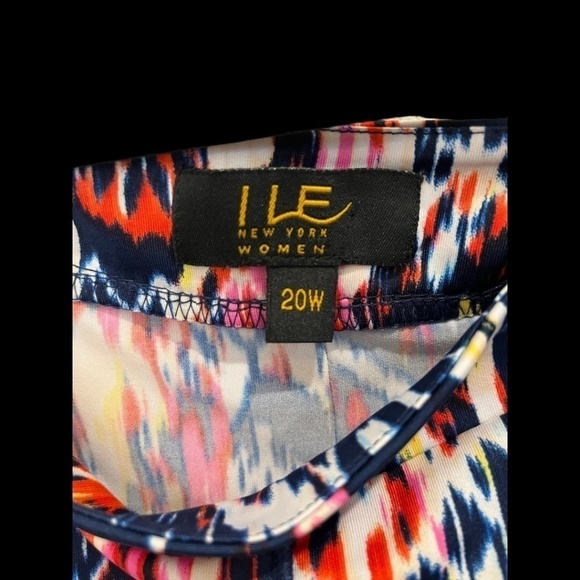 ILE New York Plus Size Multicolor Swing Flare Sleeveless Dress Size 20W - Picture 2 of 4